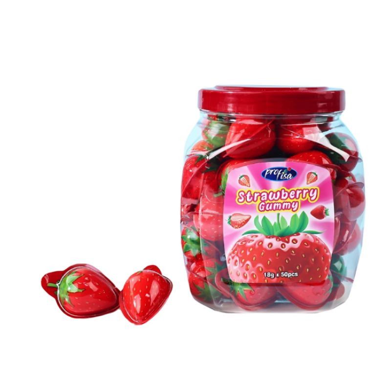 STRAWBERRY GUMMY IN JAR (6X50X18GR)