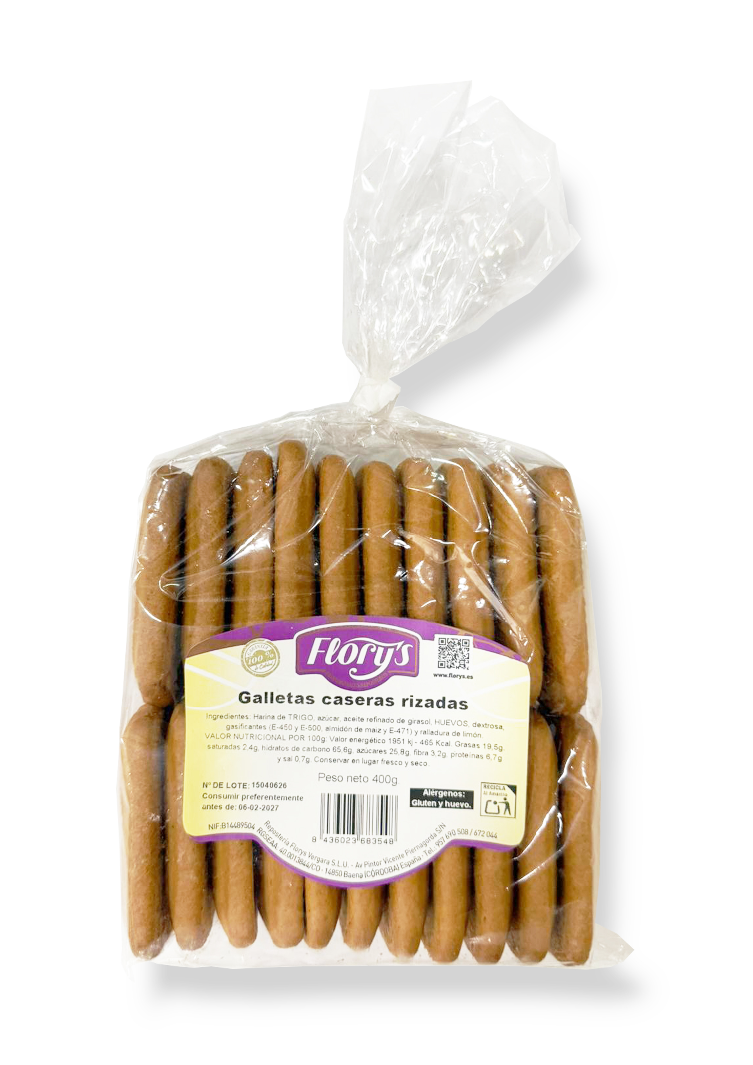 BOLSA GALLETAS RIZADA CASERA 400GRS