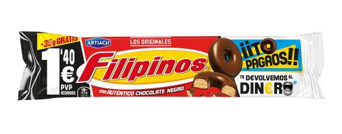 FILIPINOS CHOCOLATE NEGRO 100+35 GR 12UND